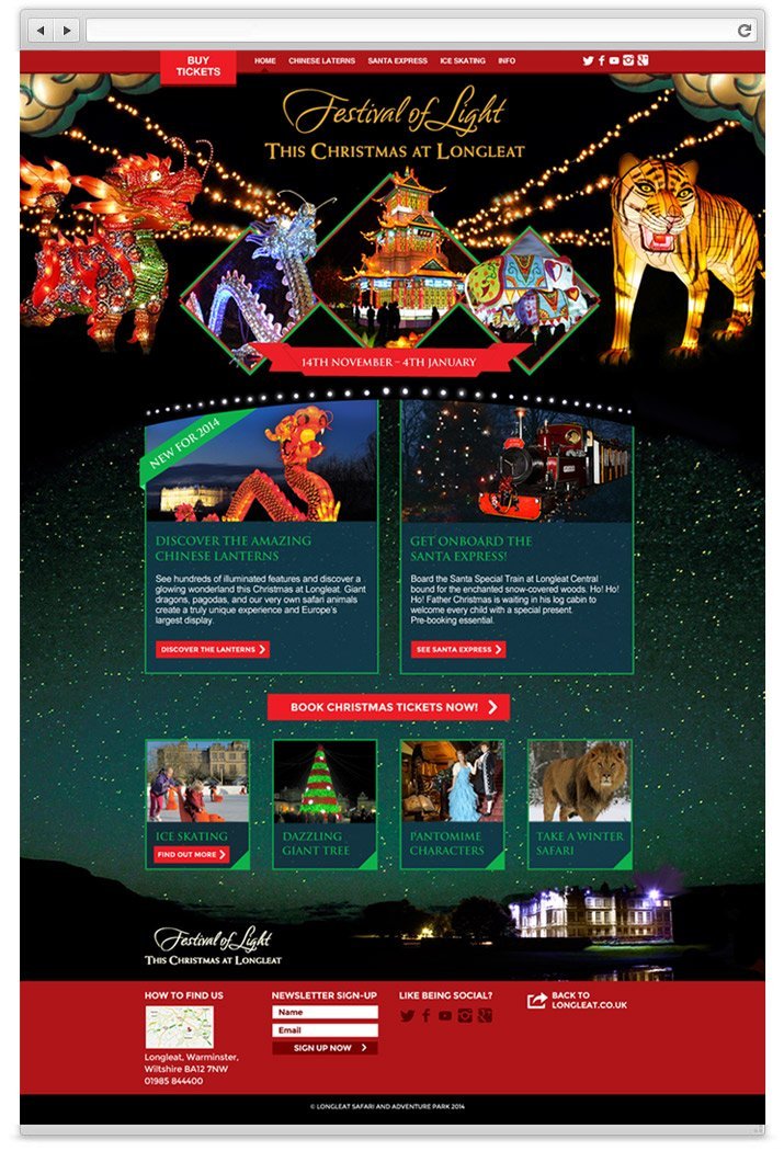 Longleat festival of Light website design