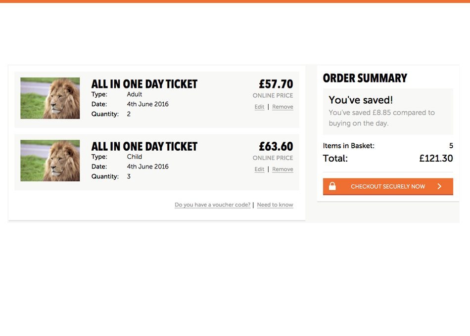 E-commerce Website Design - Basket